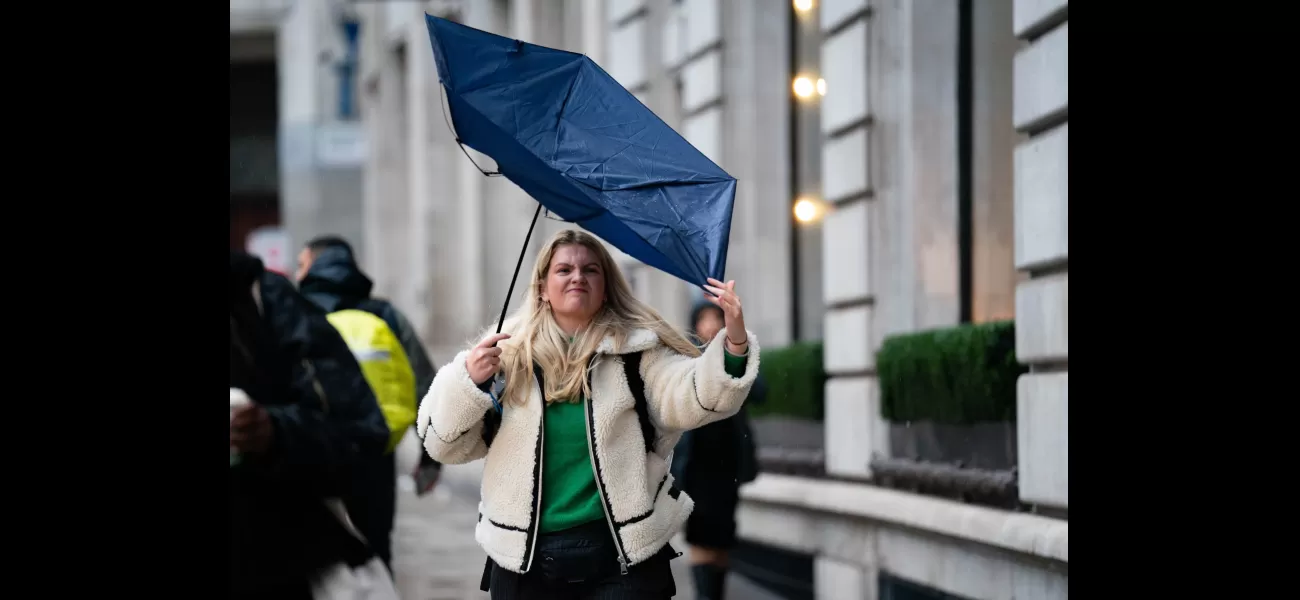 UK weather divided into three sections with yellow rain warning