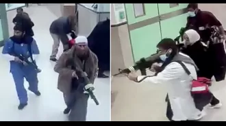 Soldiers dressed as medical personnel kill three individuals in a hospital setting.