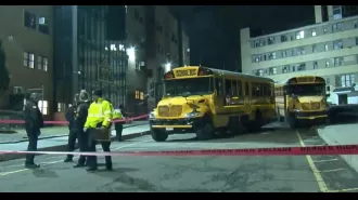 A boy was hit and killed by a school bus while walking home from yeshiva.