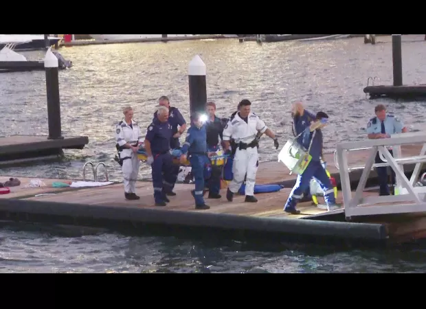 A female critically injured following a shark attack.