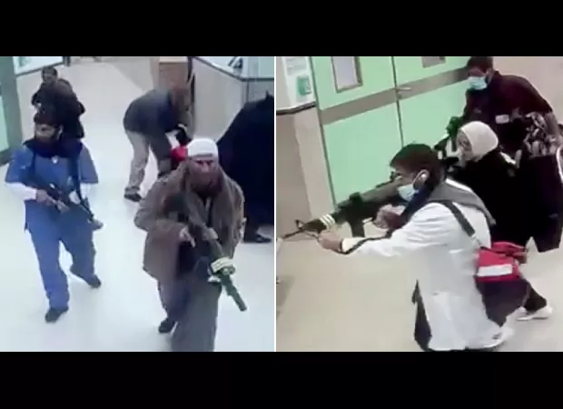 Soldiers dressed as medical personnel kill three individuals in a hospital setting.