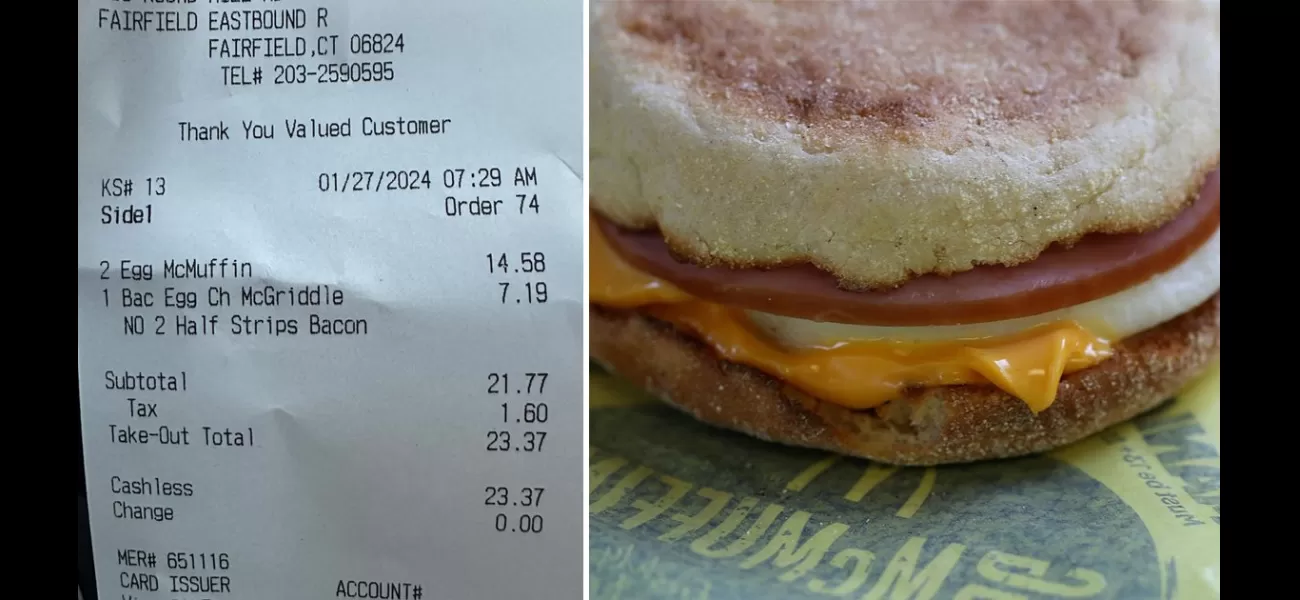 People are criticizing McDonald's for charging $7.29 for an Egg McMuffin, questioning the state of the world.