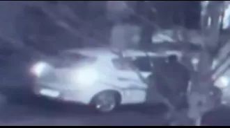 Video footage captures an apparent acid attack taking place on a street in London.