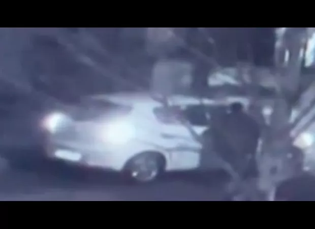 Video footage captures an apparent acid attack taking place on a street in London.