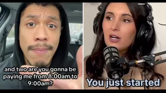 A young worker lets their boss know they can't make an 8am meeting because they will be at the gym.