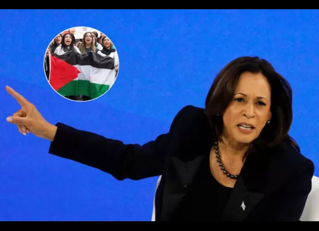Protesters disrupt Harris' tour advocating for reproductive rights, showing support for Palestine.