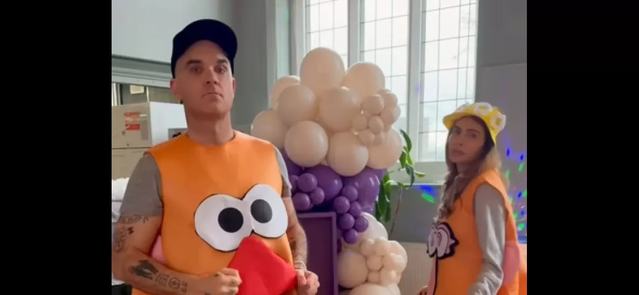 Robbie Williams and Ayda Field's Mr and Mrs Potato Head dance is extremely bizarre and dreamlike.