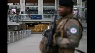 Three people were hurt in a terrifying stabbing incident at a train station.