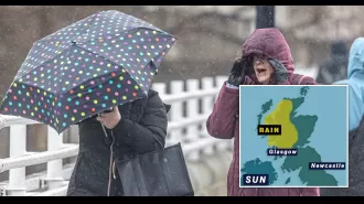 A map predicts the location of a strong 