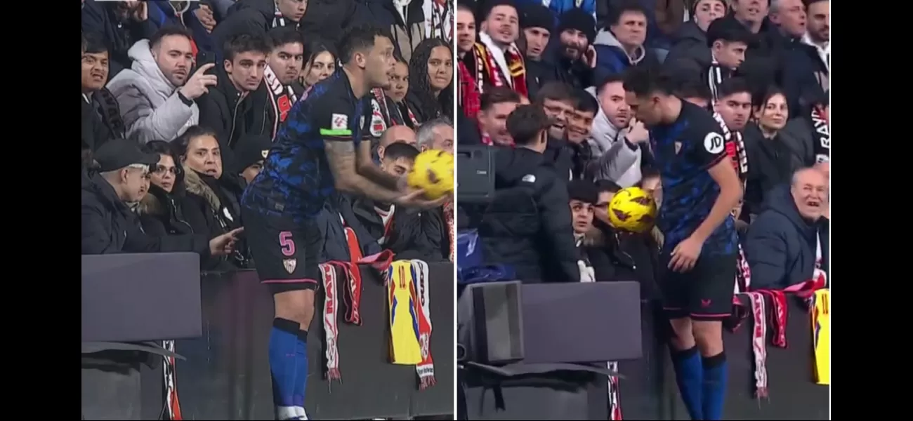 Sevilla player calls for action after fan pokes him during match.