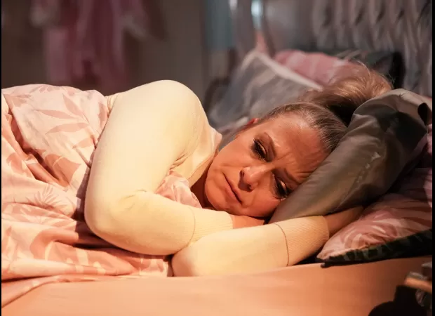 In upcoming EastEnders, injured Linda Carter reacts fiercely to seeing Keanu Taylor's body.