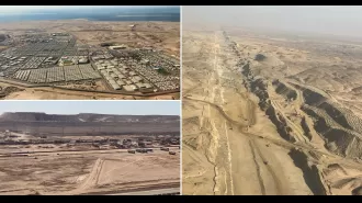 Aerial photos show huge size of new £800 billion futuristic city.