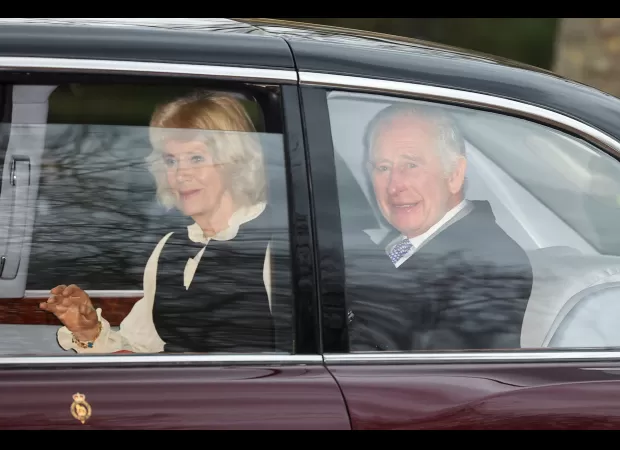 King Charles greets crowd from vehicle for first time since cancer diagnosis