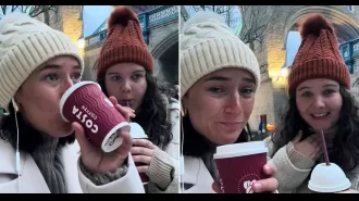 Confused tourists after experiencing Costa Coffee for the first time.