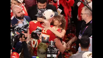 Taylor Swift & Travis Kelce party like victorious movie stars after Super Bowl.