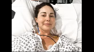 Louise Thompson had to stay in the hospital for two weeks after losing cups of blood every 20 minutes.