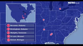 The map displays the top riskiest cities in America.