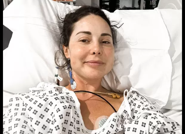 Louise Thompson had to stay in the hospital for two weeks after losing cups of blood every 20 minutes.