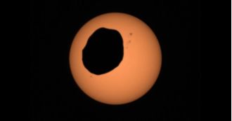 Catch a mind-blowing and bumpy solar eclipse on Mars.