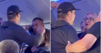 Passengers on plane get into physical altercation in the middle of flight.