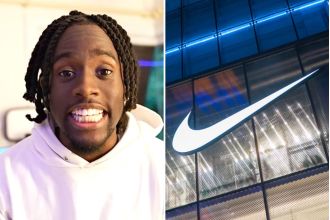 Kai Cenat, popular Twitch streamer, excitedly announces partnership with Nike after a long time of anticipation.