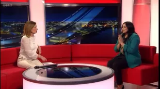 Woman's mistake on live BBC broadcast spoils family's surprise event.