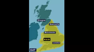 Severe downpours expected to hit UK all weekend long.