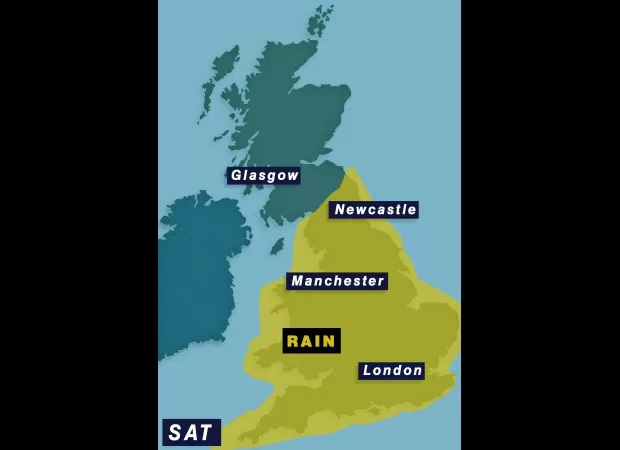 Severe downpours expected to hit UK all weekend long.