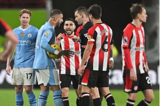 Neal Maupay denies mentioning Kyle Walker's kids during argument on field.