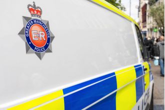 A person who was speeding and involved in a crash took control of a taxi at knifepoint.