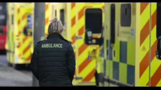 An elderly woman died after waiting three hours for an ambulance that never arrived.