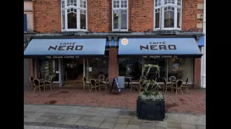 A young girl was airlifted to the hospital after falling from a window above Caffe Nero.