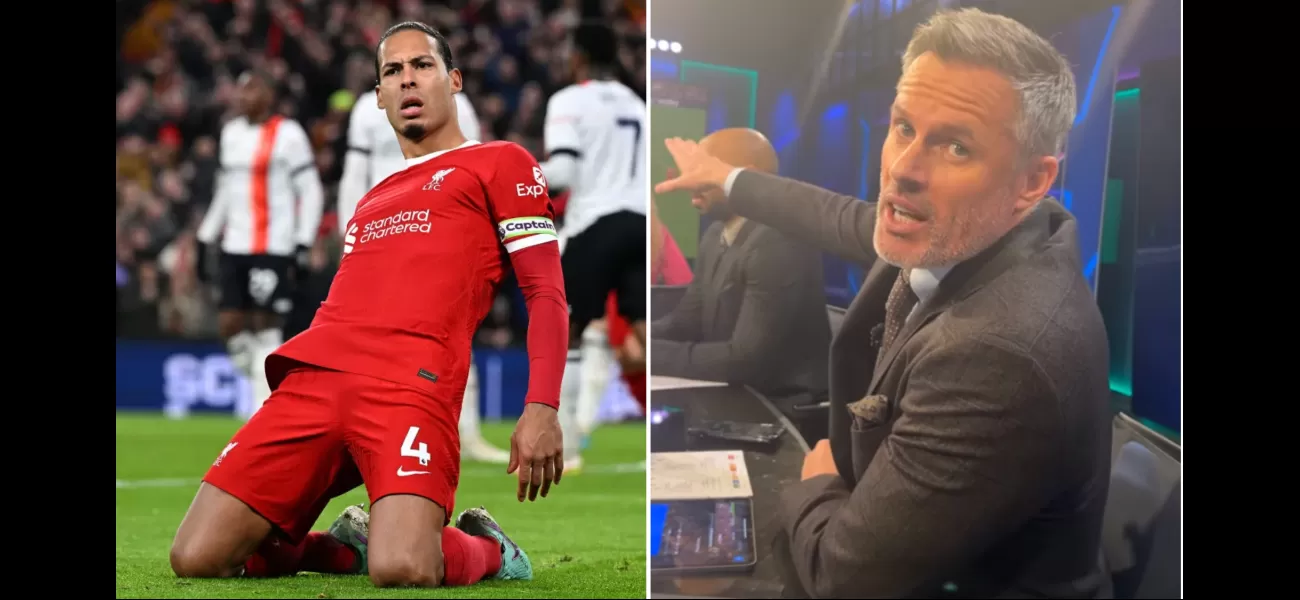Liverpool's Jamie Carragher takes a jab at a former Manchester United player following Liverpool's victory over Luton.