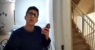 A 13-year-old boy calmly confesses to stabbing his mother to death in a video captured by police.