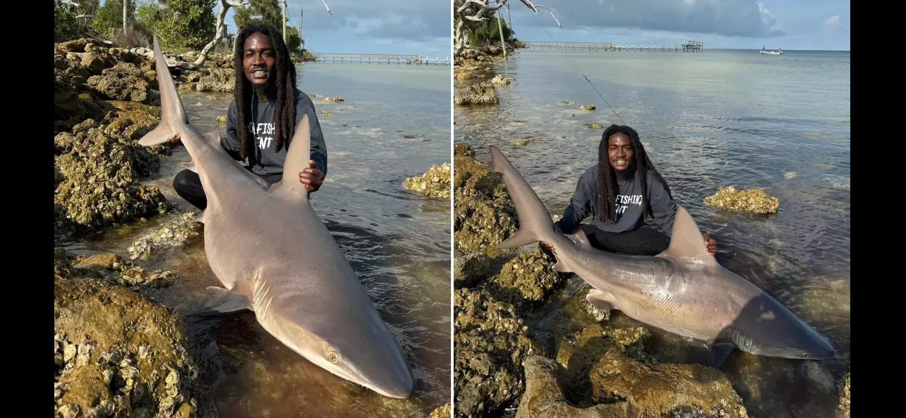 A man in Florida grabs a shark using only his hands and walks it as if it were a pet.