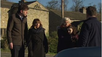 In Emmerdale, April pleads with Gus to help save Rhona's life.