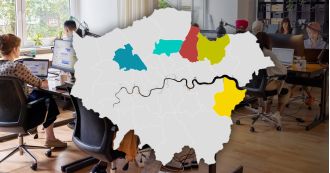 A map shows London's boroughs with the lowest average salaries.