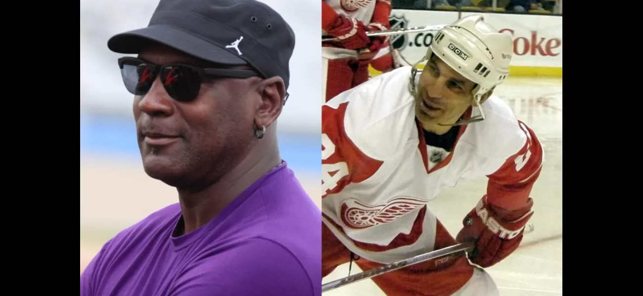 MJ shows love to former hockey player Chris Chelios in Chicago. #WindyCityLove #MJ #ChrisChelios #ChicagoSports