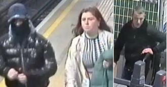 Authorities searching for suspects in suspected acid attack on two boys at a subway station.