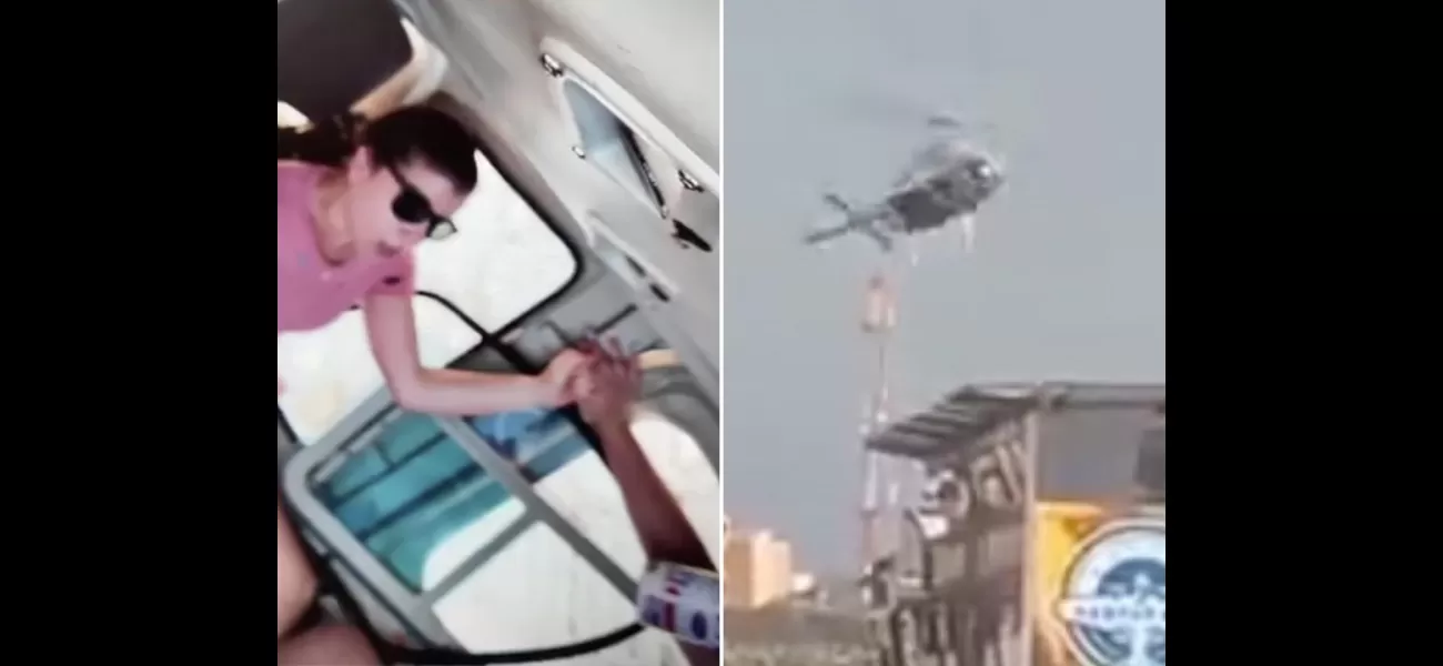 Tourist helicopter crashes into building after losing control.