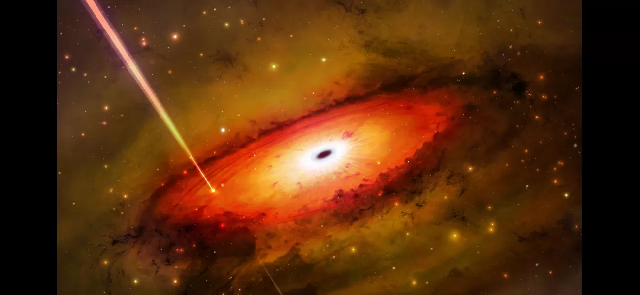 Dark hole with red ring seen in sky at night
