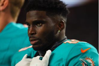 NFL player Tyreek Hill sued for tackling Instagram model in his backyard.