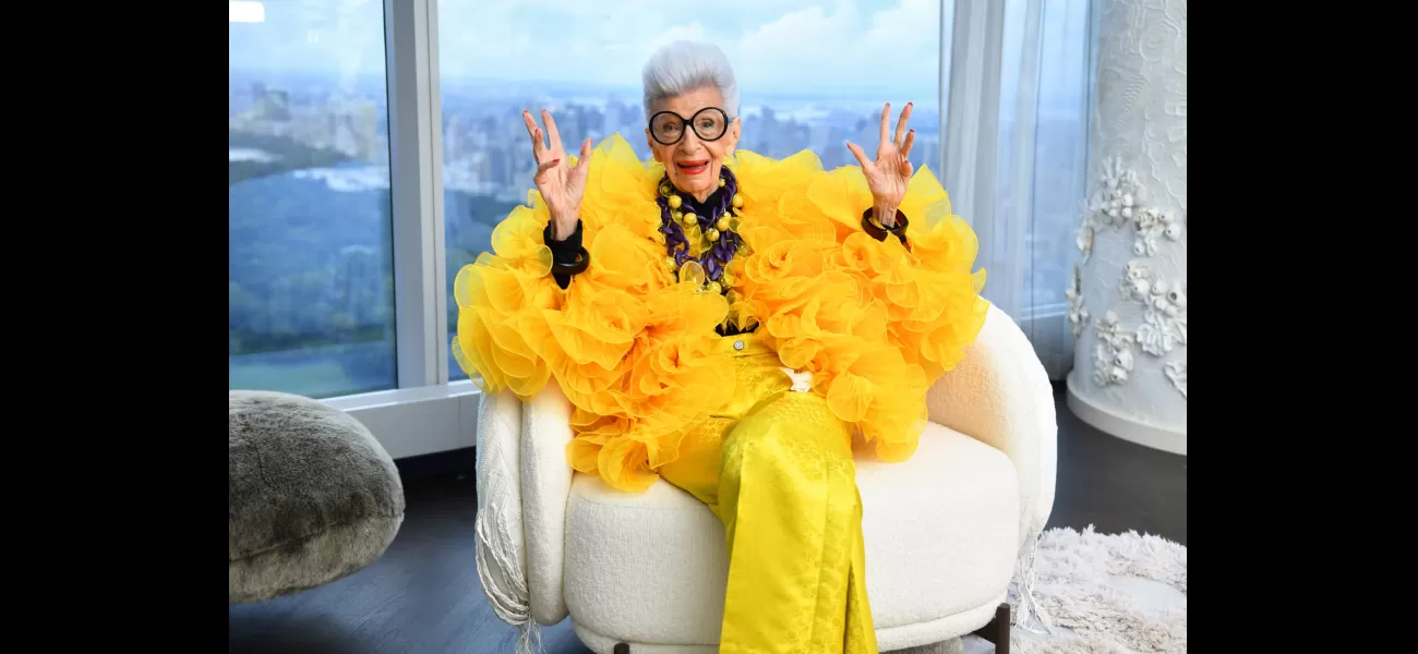 Fashion legend, Iris Apfel, passes away at the remarkable age of 102.