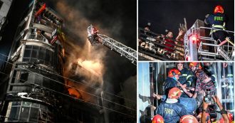 43 people, including children, died in a multi-storey building fire.