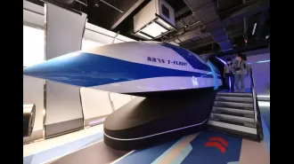 China unveils new magnetic train that can exceed the speed of sound.