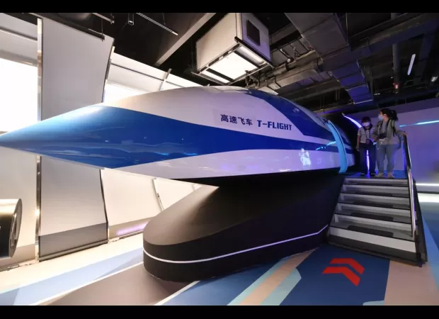 China unveils new magnetic train that can exceed the speed of sound.