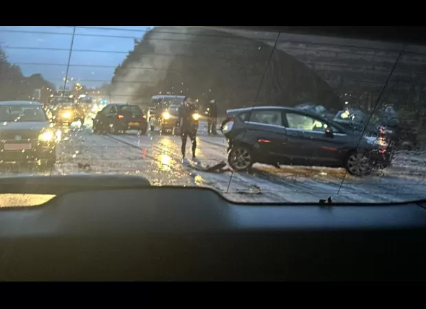 Many people hurt in big highway crash involving 15 cars.