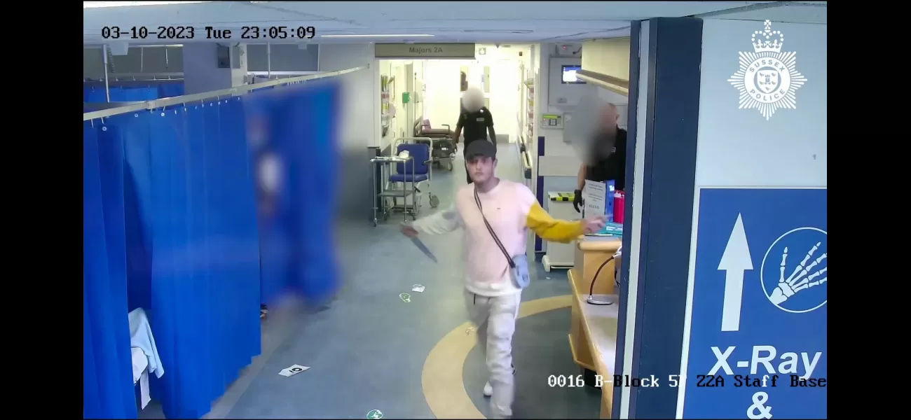 Police used a taser to subdue a man who was brandishing a knife and threatening hospital staff.