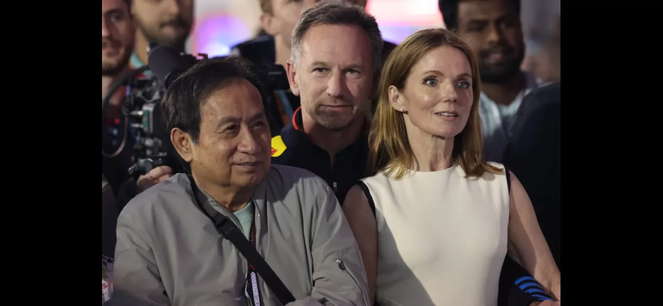 Geri Halliwell appears to be upset while out with Christian Horner following a WhatsApp scandal.