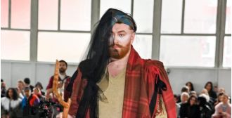 Sam Smith shows off their rear in daring ensemble during fashion show by Vivienne Westwood